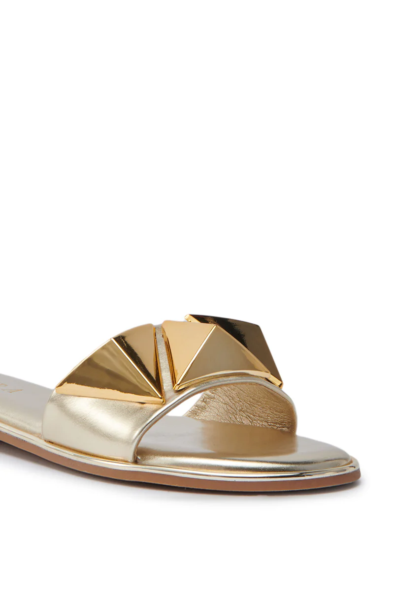 AKIRA BENNO GOLD FLAT SANDAL - Image 5