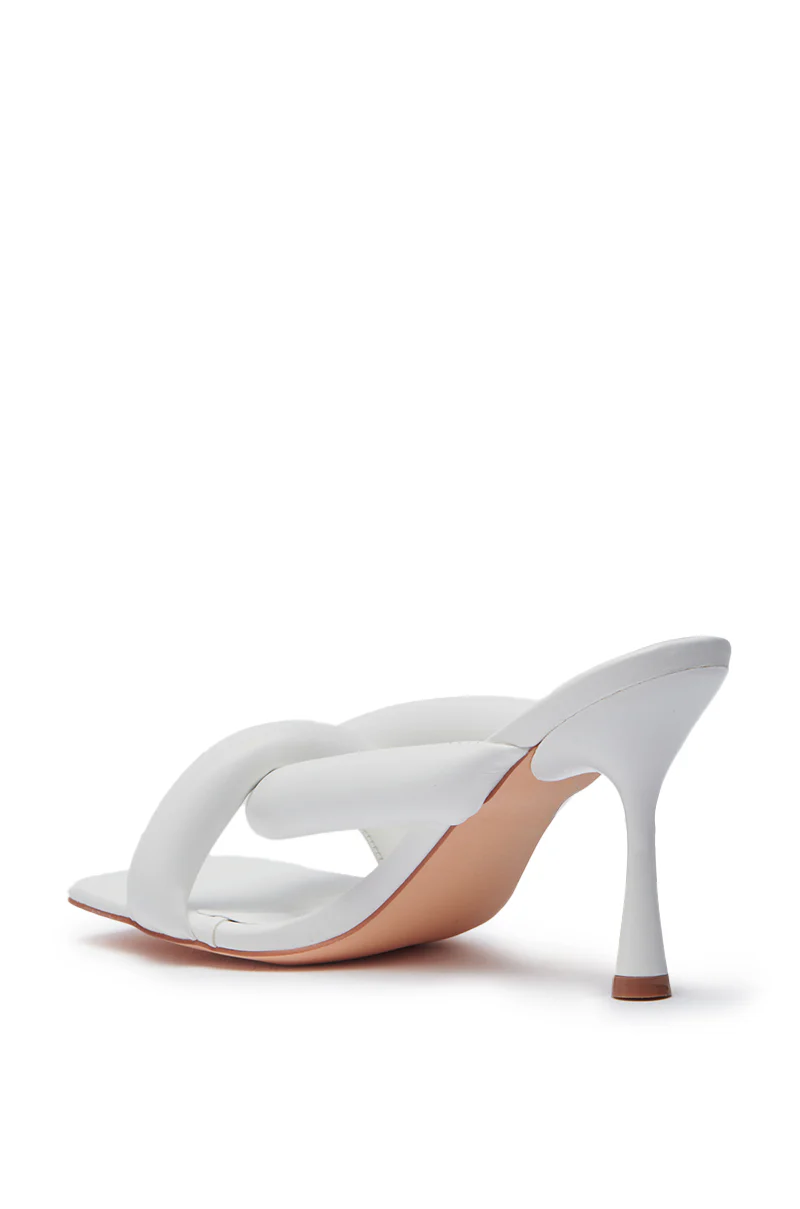 AKIRA CHRISTABEL NEW WHITE PUFF STILETTO SANDAL - Image 8