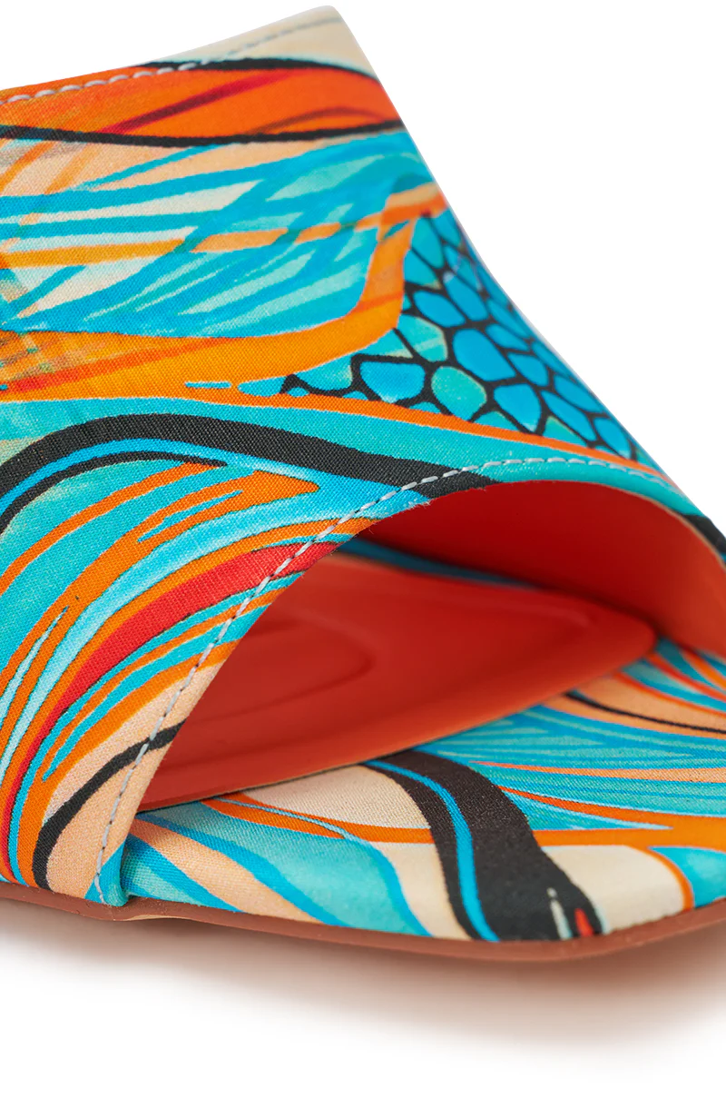 AKIRA DOMNINA BLUE MULTI STILETTO PRINT SANDAL - Image 6
