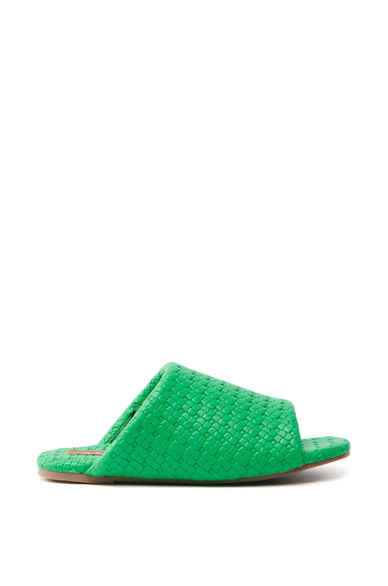 AKIRA GAIA GREEN BRAIDED FLAT SLIP ON SANDAL - Image 3