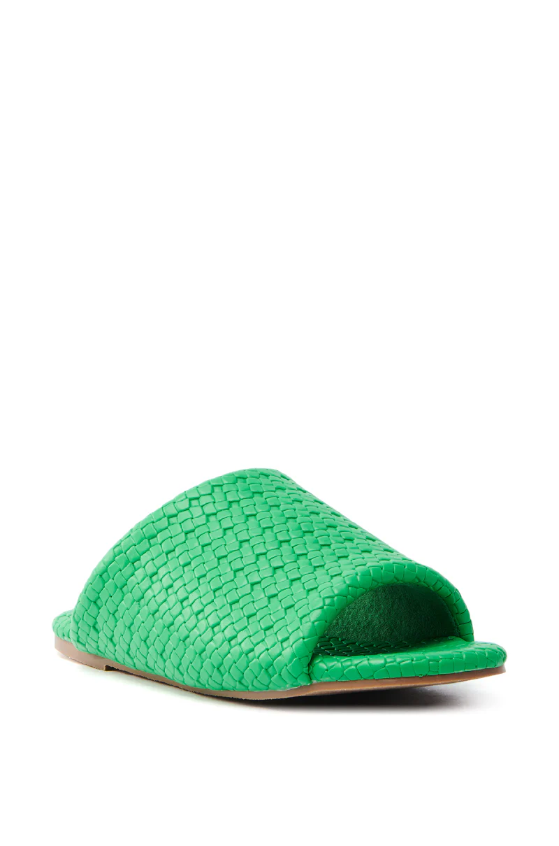 AKIRA GAIA GREEN BRAIDED FLAT SLIP ON SANDAL - Image 4
