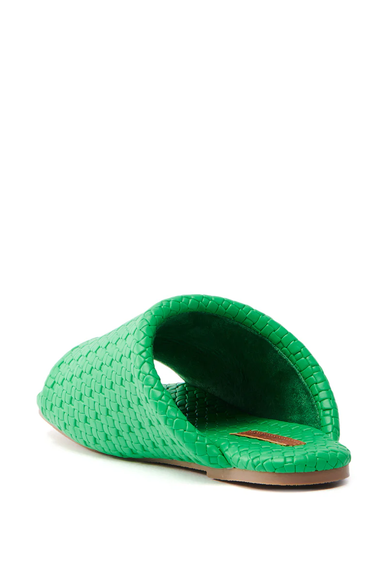 AKIRA GAIA GREEN BRAIDED FLAT SLIP ON SANDAL - Image 5