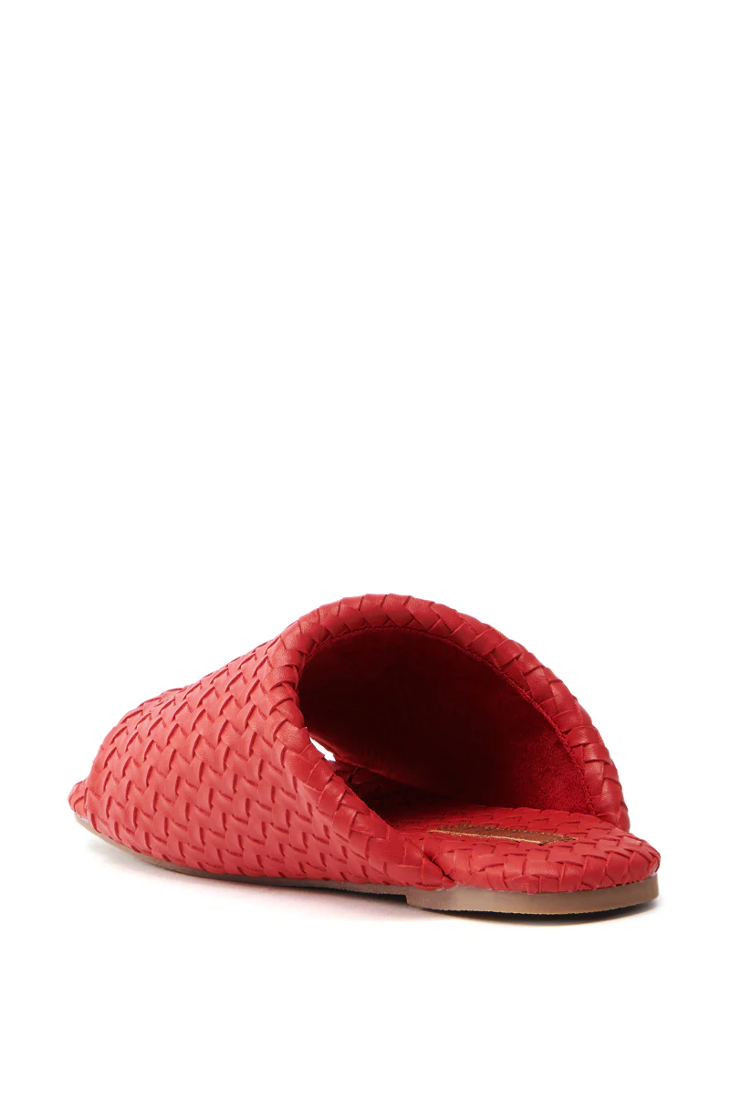 AKIRA GAIA RED BRAIDED FLAT SLIP ON SANDAL - Image 5