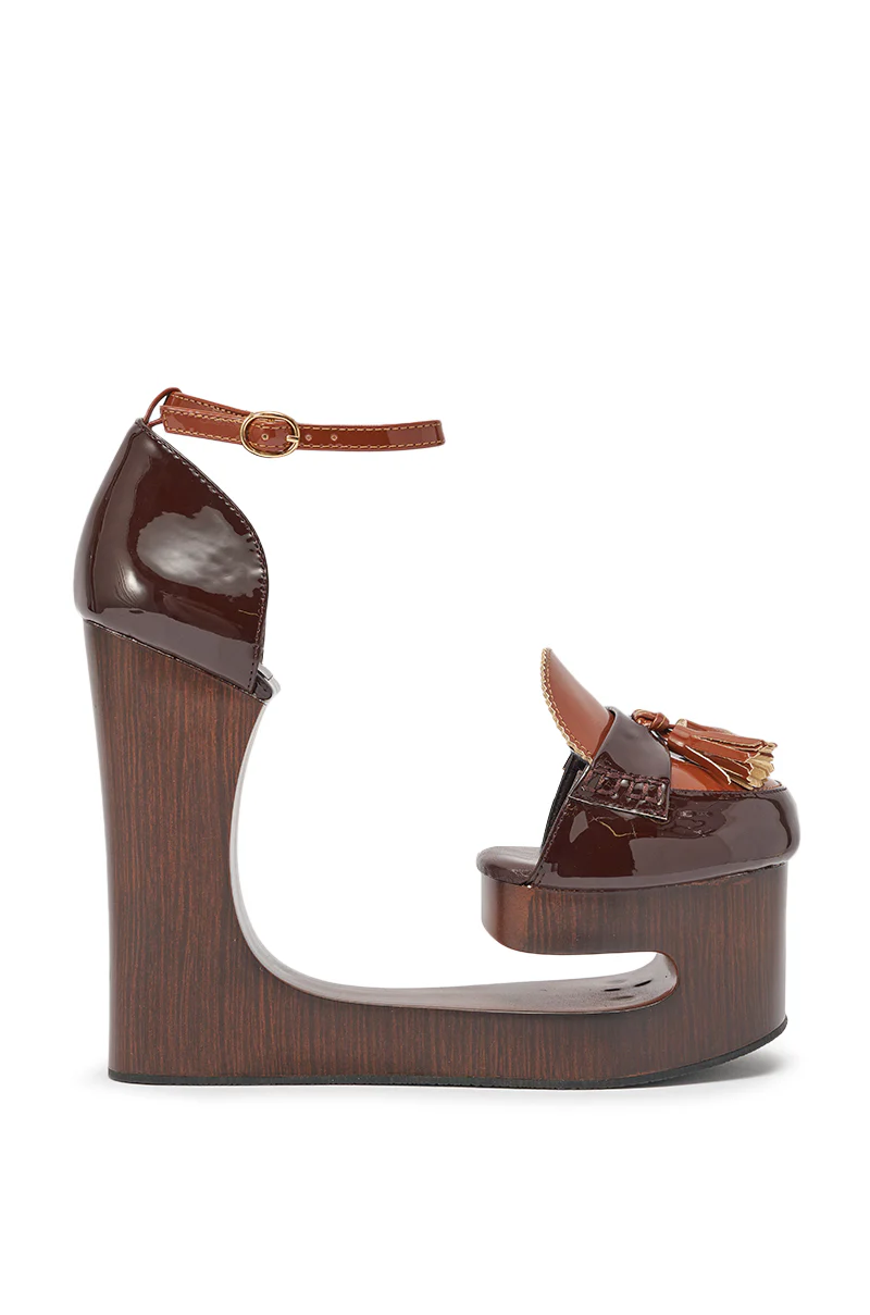 AKIRA GOLD BIXBY BROWN EMPTY WEDGE PUMP - Image 5