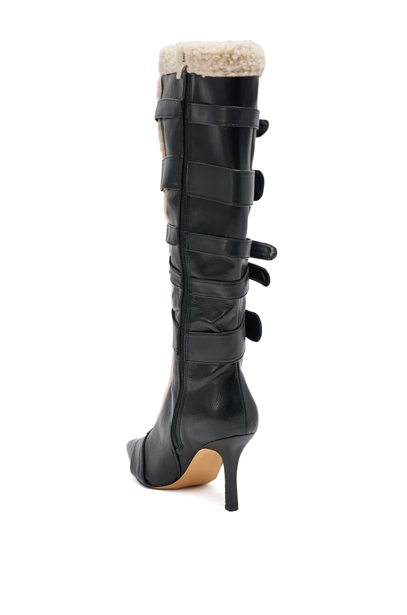 AKIRA GOLD FIERO BLACK PU AND SHERPA BUCKLE - Image 6