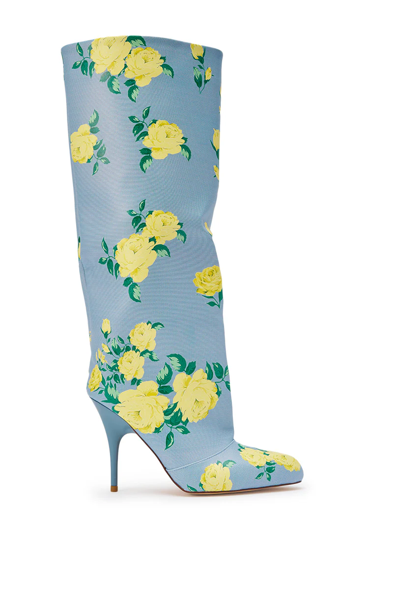 AKIRA GOLD GARLAND BLUE FLORAL BOOT - Image 5