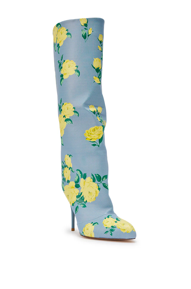 AKIRA GOLD GARLAND BLUE FLORAL BOOT - Image 6