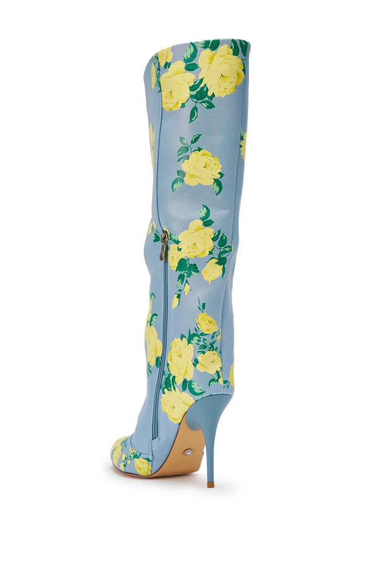 AKIRA GOLD GARLAND BLUE FLORAL BOOT - Image 7