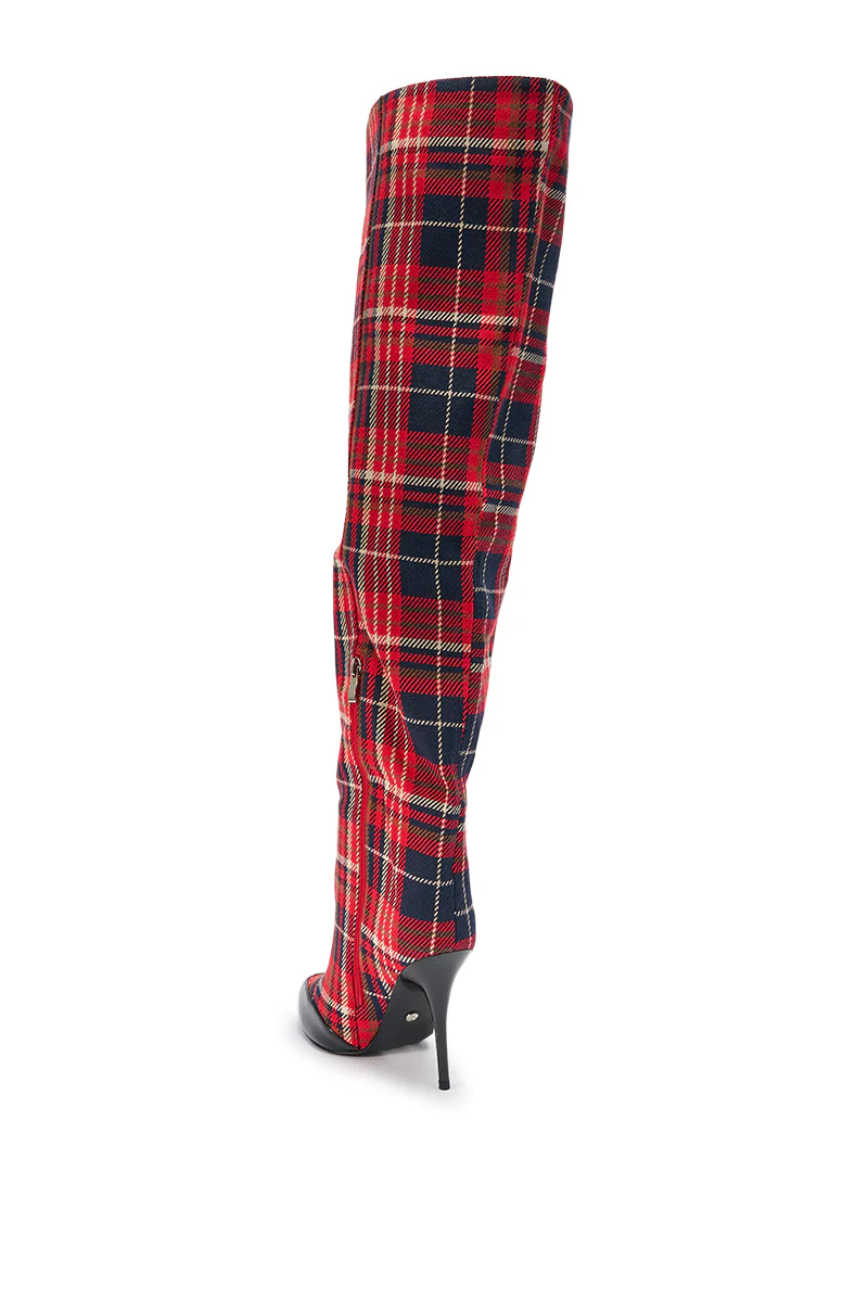 AKIRA GOLD LOCHANA MULTI PLAID FLANNEL SEXY BOOT - Image 6