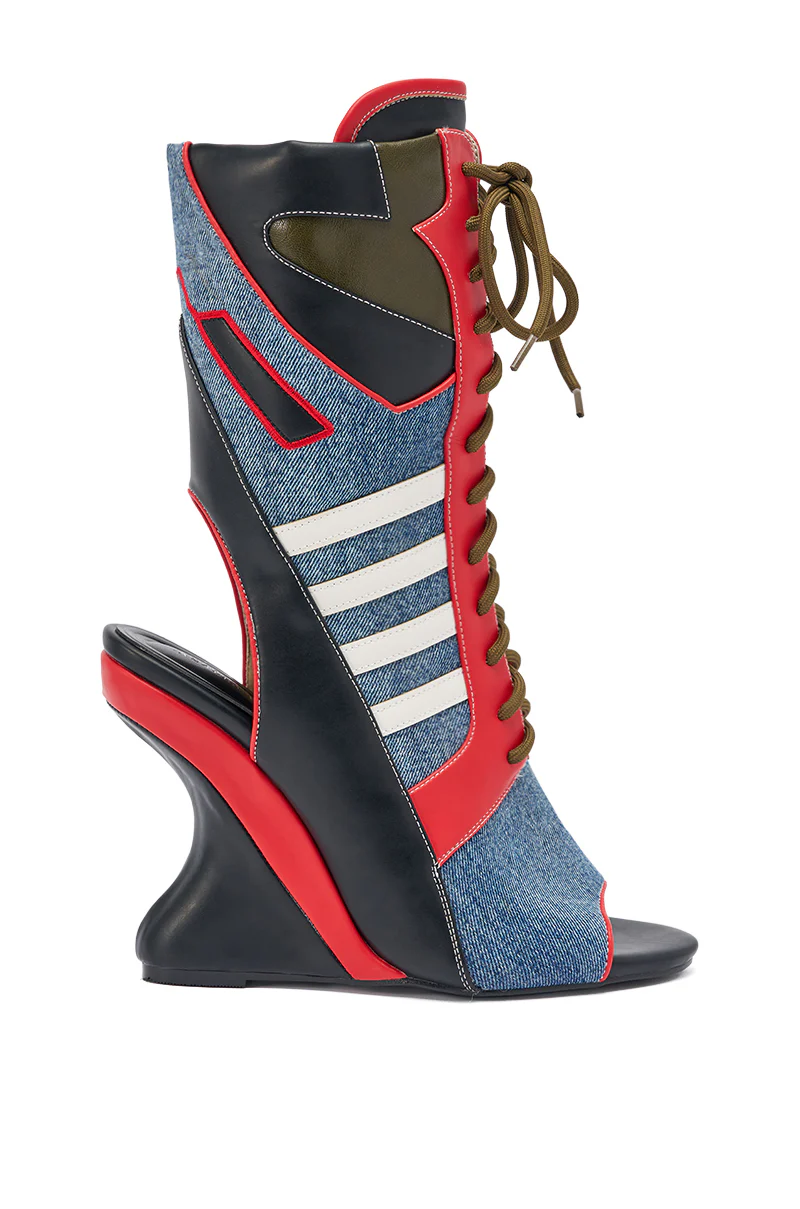 AKIRA GOLD MAYWEATHER MULTI SPORTY LOOK WEDGE BOOTIE - Image 5