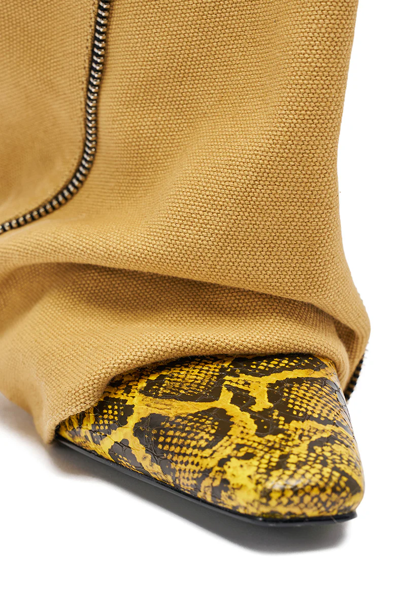 AKIRA GOLD RASHAWN KHAKI AND SNAKE BOOT - Image 7