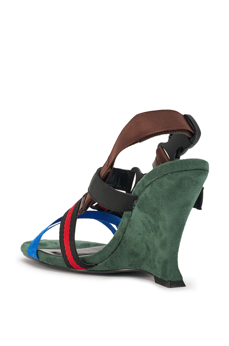 AKIRA GOLD VALTE MULTI WEDGE SANDAL WITH SPORTY HARDWARE - Image 5