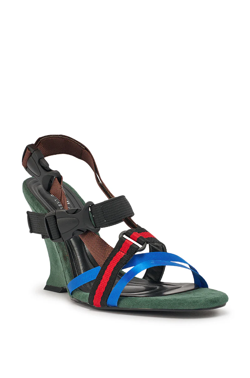 AKIRA GOLD VALTE MULTI WEDGE SANDAL WITH SPORTY HARDWARE - Image 6