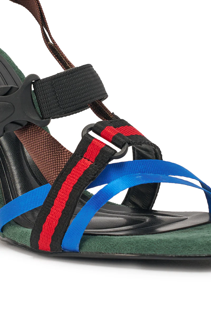 AKIRA GOLD VALTE MULTI WEDGE SANDAL WITH SPORTY HARDWARE - Image 7