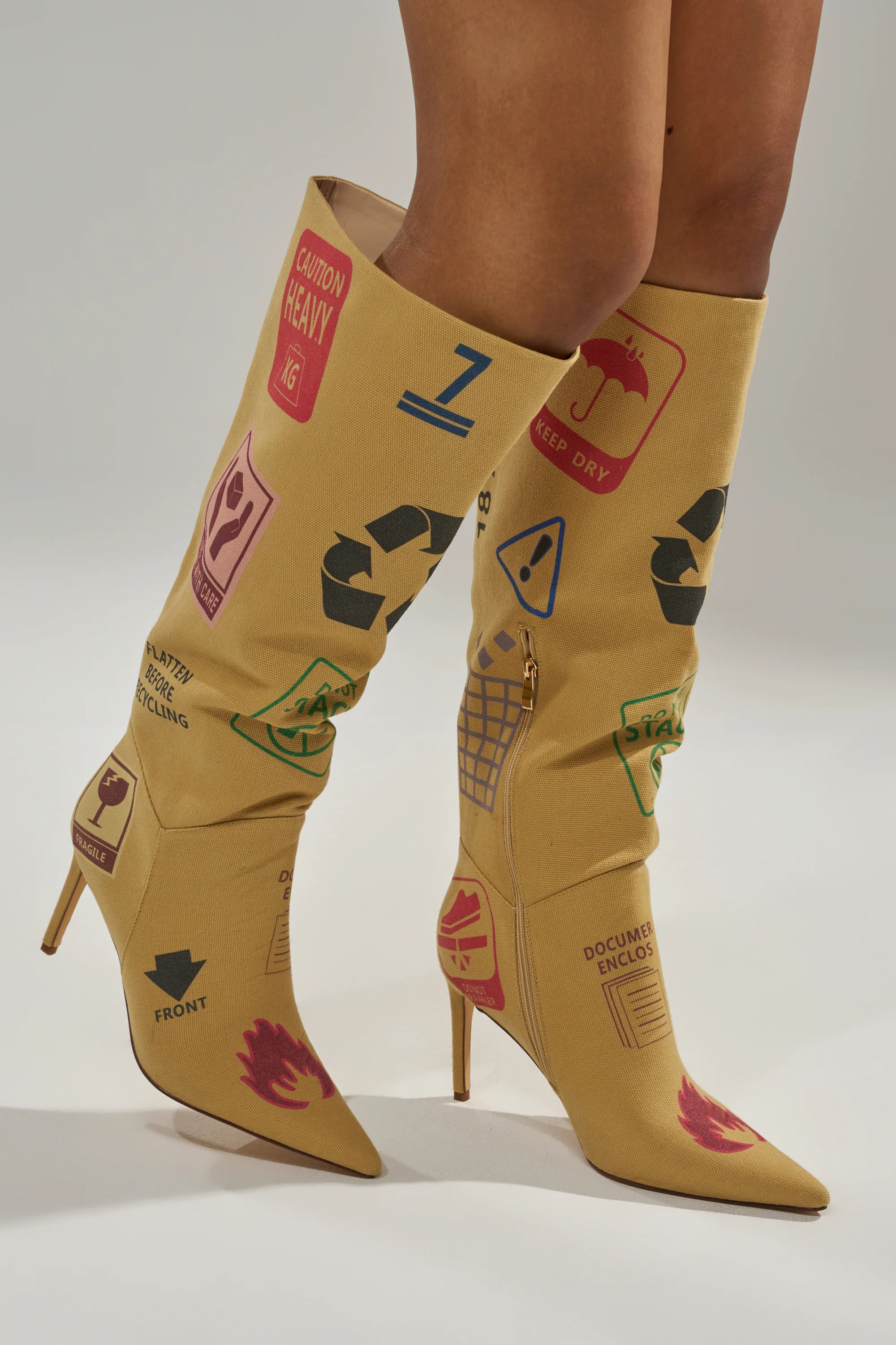 AKIRA GOLD WHOLE PACKAGE TAN STILETTO BOOT - Image 2