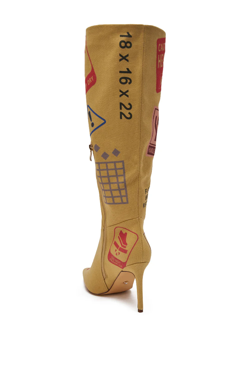 AKIRA GOLD WHOLE PACKAGE TAN STILETTO BOOT - Image 9