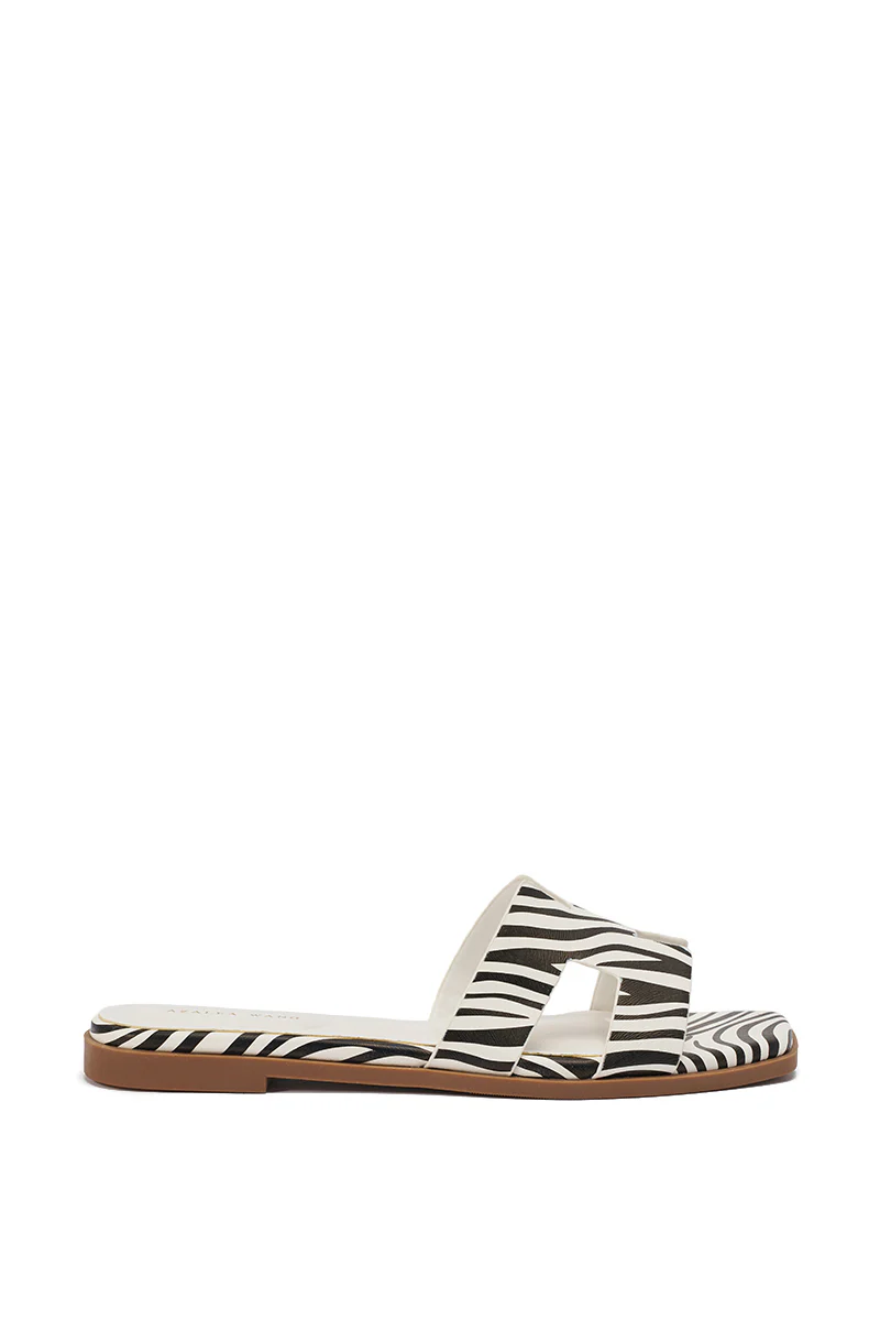 AKIRA HOWDY ZEBRA SLIP ON FLAT SANDAL - Image 5