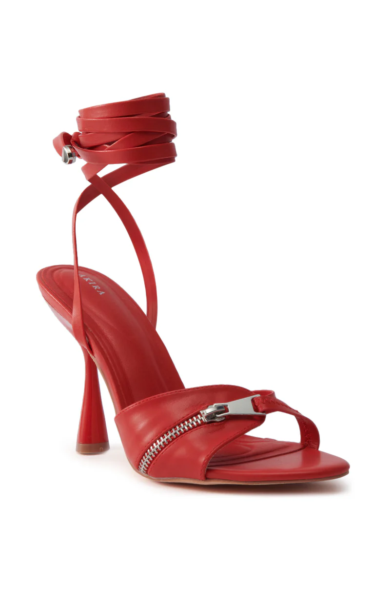 AKIRA JANIKA RED HARDWARE STRAPPY SANDAL - Image 5