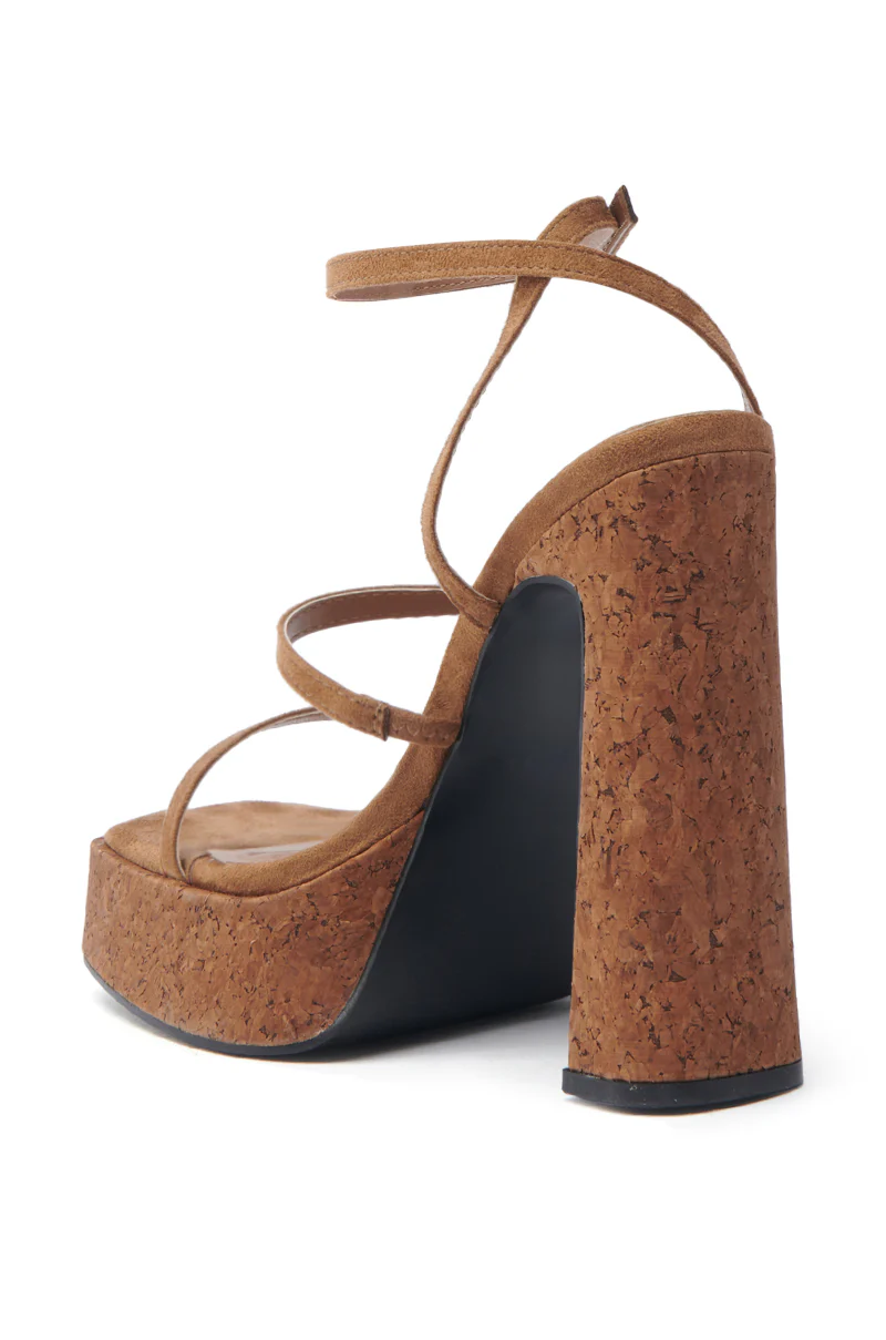 AKIRA KNAPP BROWN CORK PLATFORM SANDAL - Image 5
