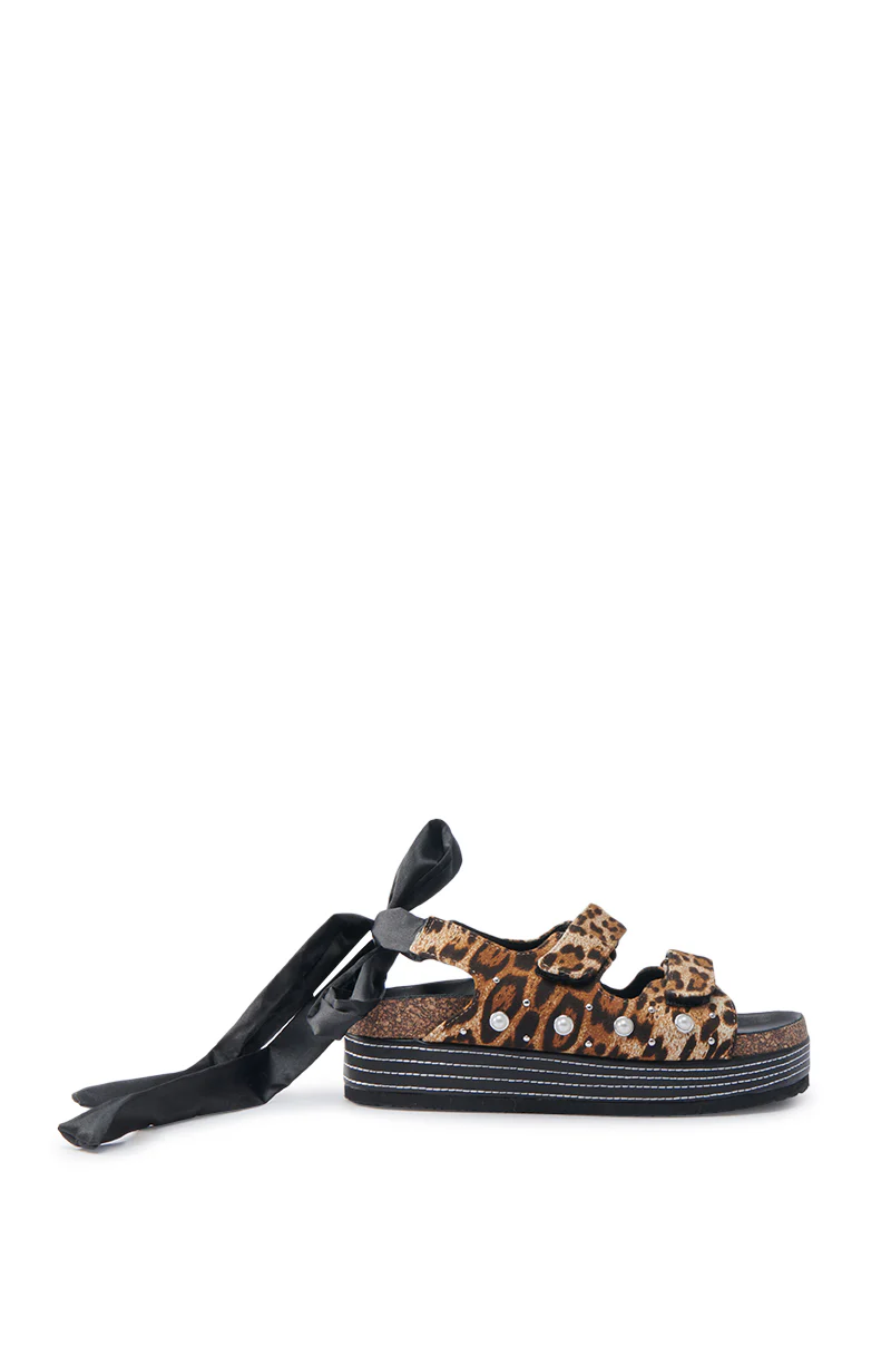 AKIRA MACKLEY LEOPARD FLATFORM SANDAL - Image 4