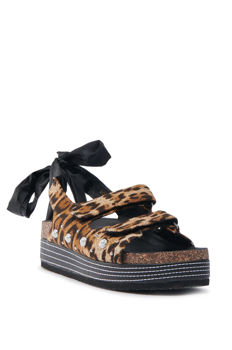 AKIRA MACKLEY LEOPARD FLATFORM SANDAL - Image 5