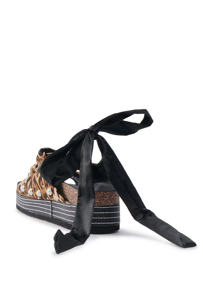 AKIRA MACKLEY LEOPARD FLATFORM SANDAL - Image 6