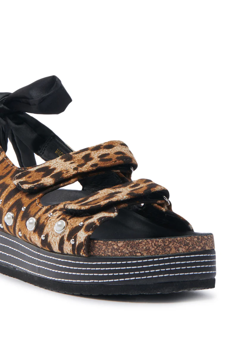 AKIRA MACKLEY LEOPARD FLATFORM SANDAL - Image 7