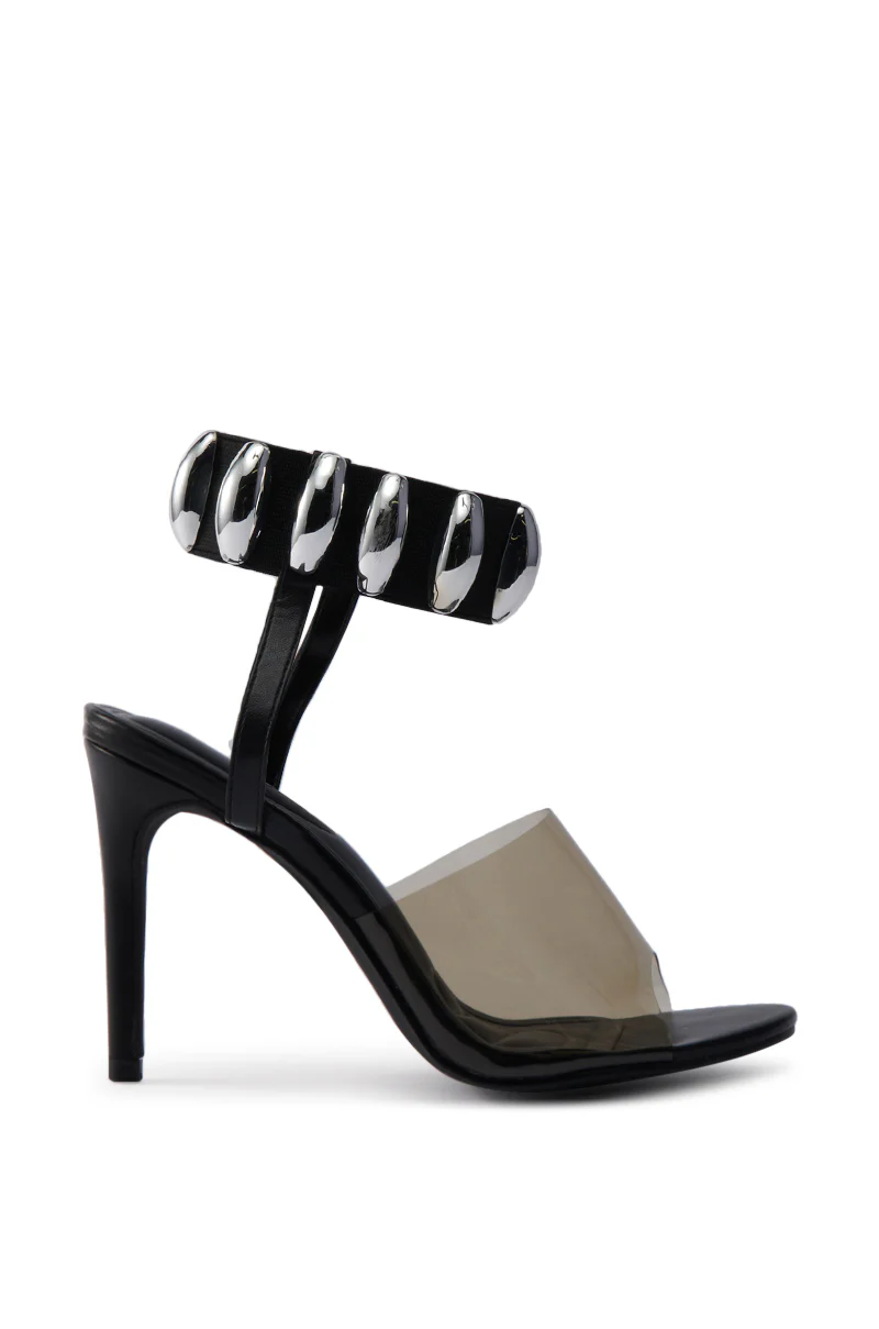 AKIRA MADRIDI BLACK PVC AND METAL SANDAL - Image 4