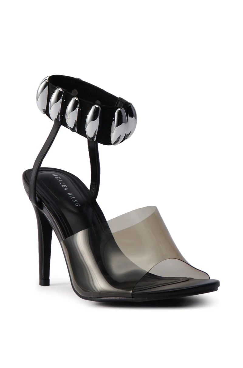 AKIRA MADRIDI BLACK PVC AND METAL SANDAL - Image 5