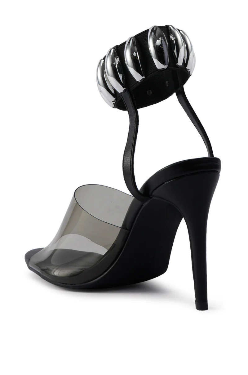 AKIRA MADRIDI BLACK PVC AND METAL SANDAL - Image 6