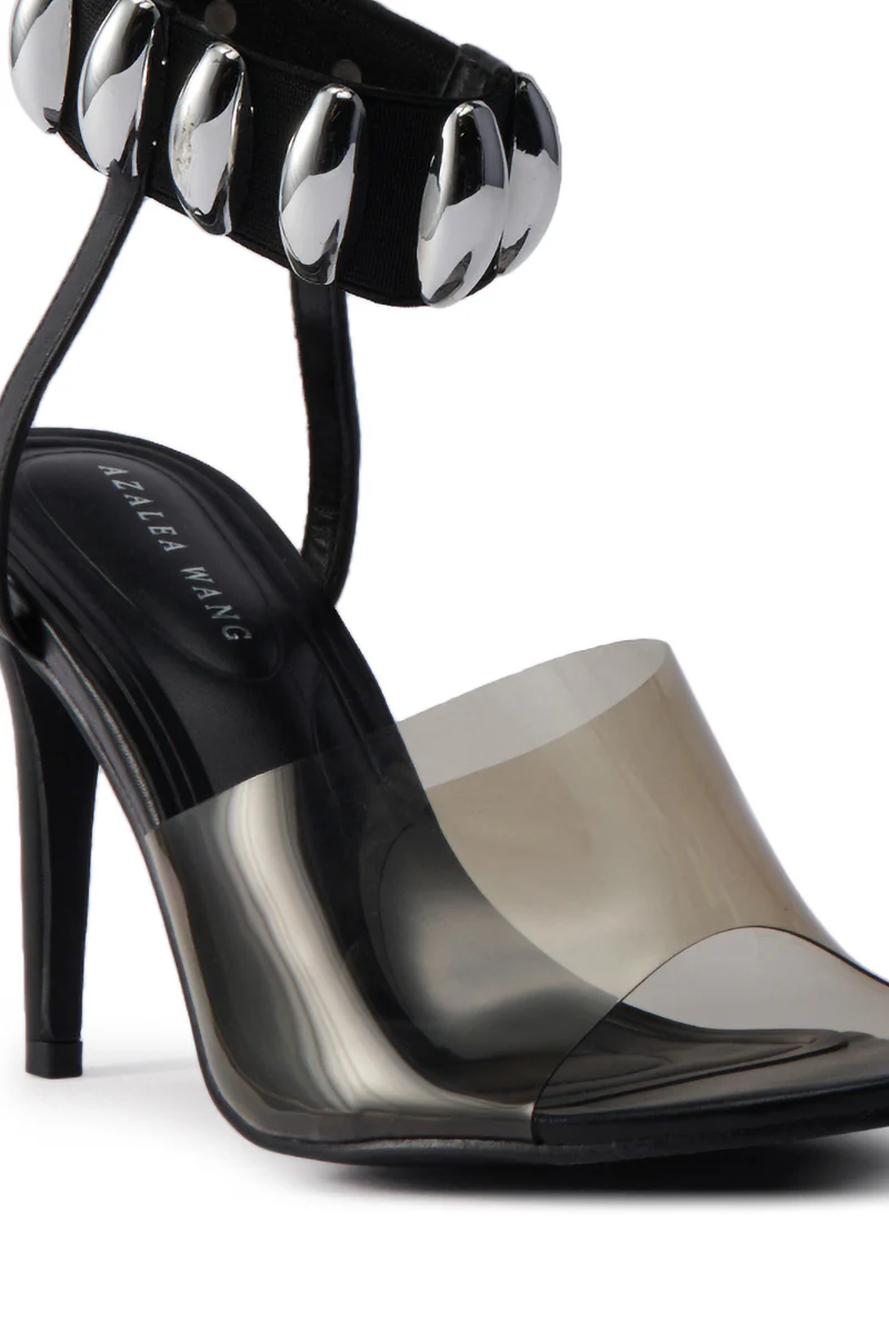 AKIRA MADRIDI BLACK PVC AND METAL SANDAL - Image 7