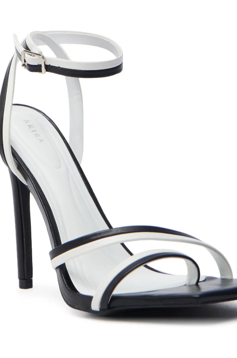 AKIRA NEHARA BLACK AND WHITE STILETTO SANDAL - Image 8
