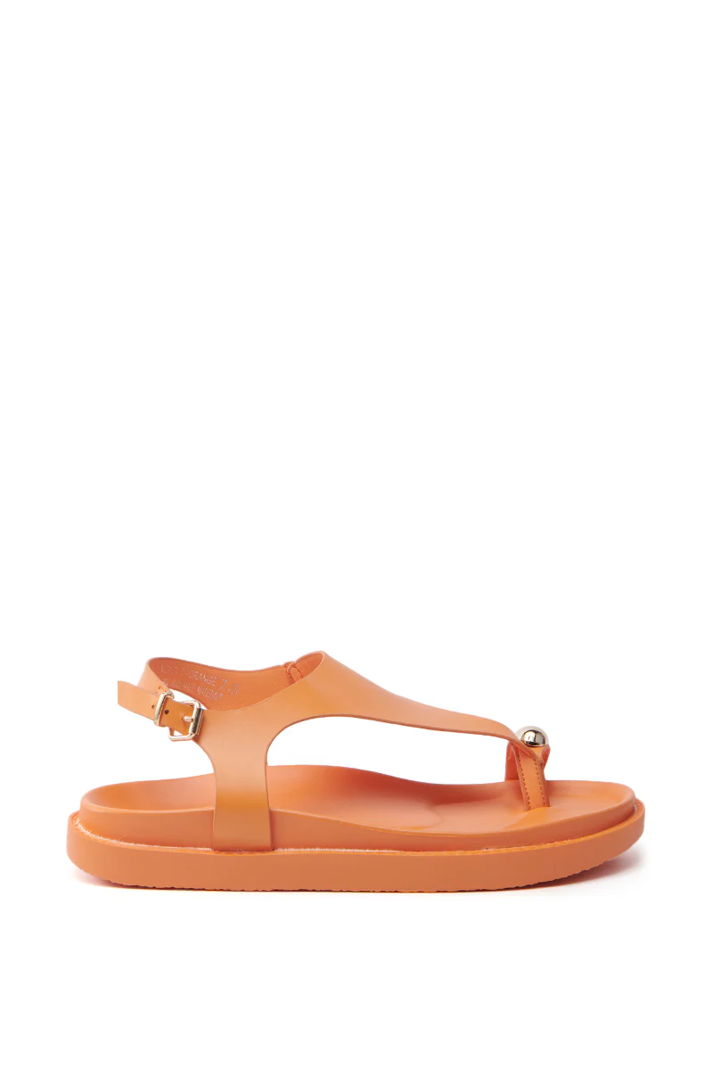 AKIRA NICCOLO ORANGE FLAT SANDAL - Image 2
