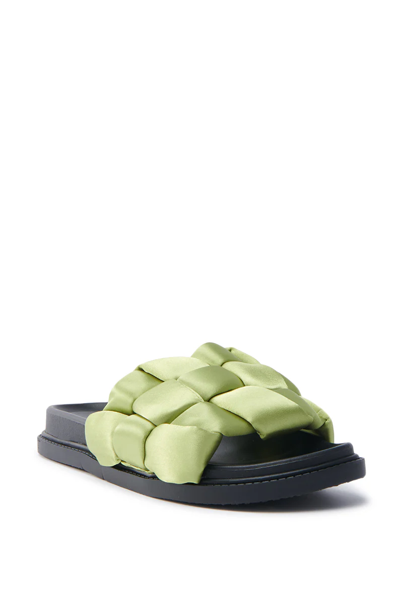 AKIRA REIGNS OLIVE BRAIDED PUFF SLIP ON SANDAL - Image 5