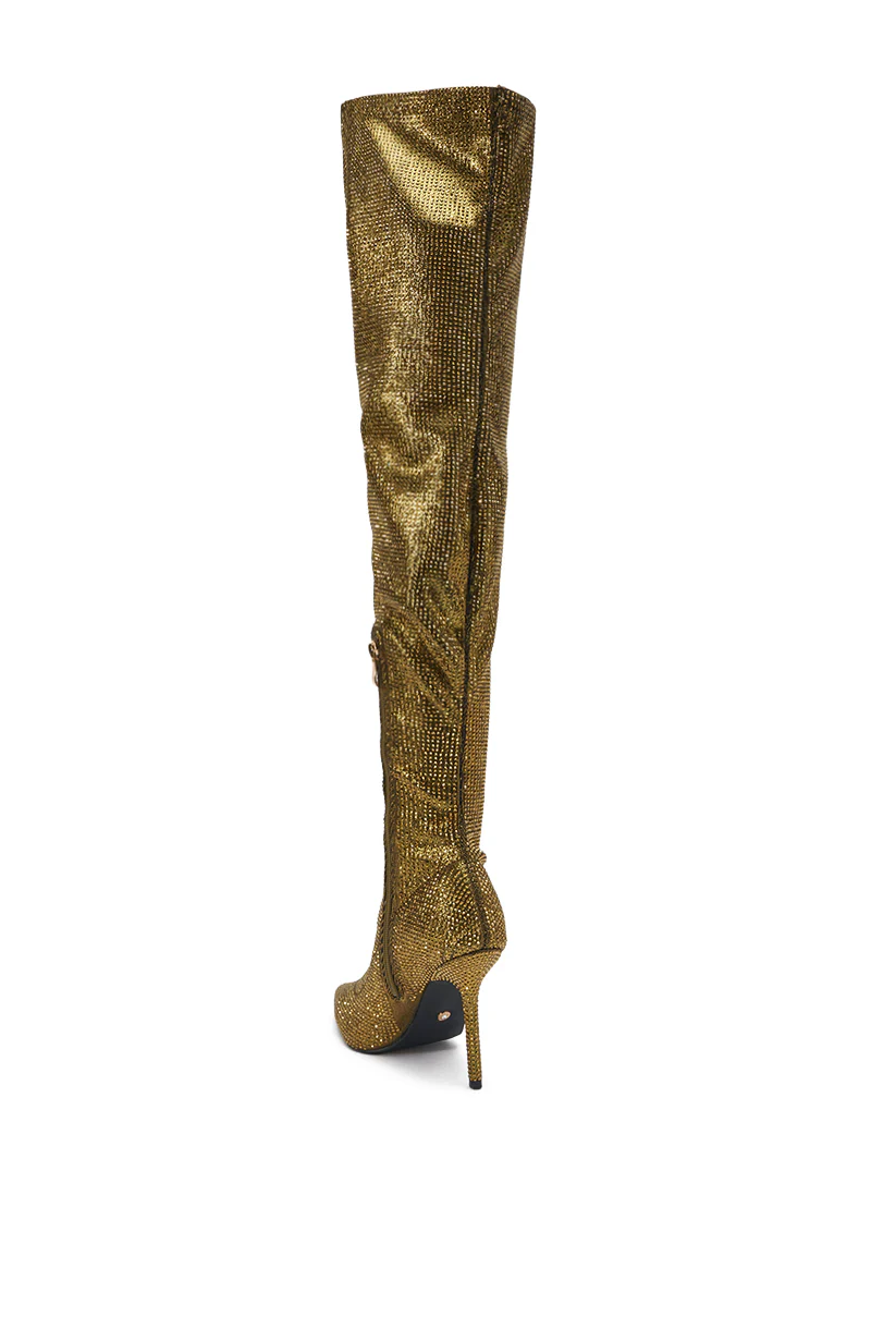 AKIRA GOLD SELMA GOLD SPARKLE OVER THE KNEE BOOT - Image 6