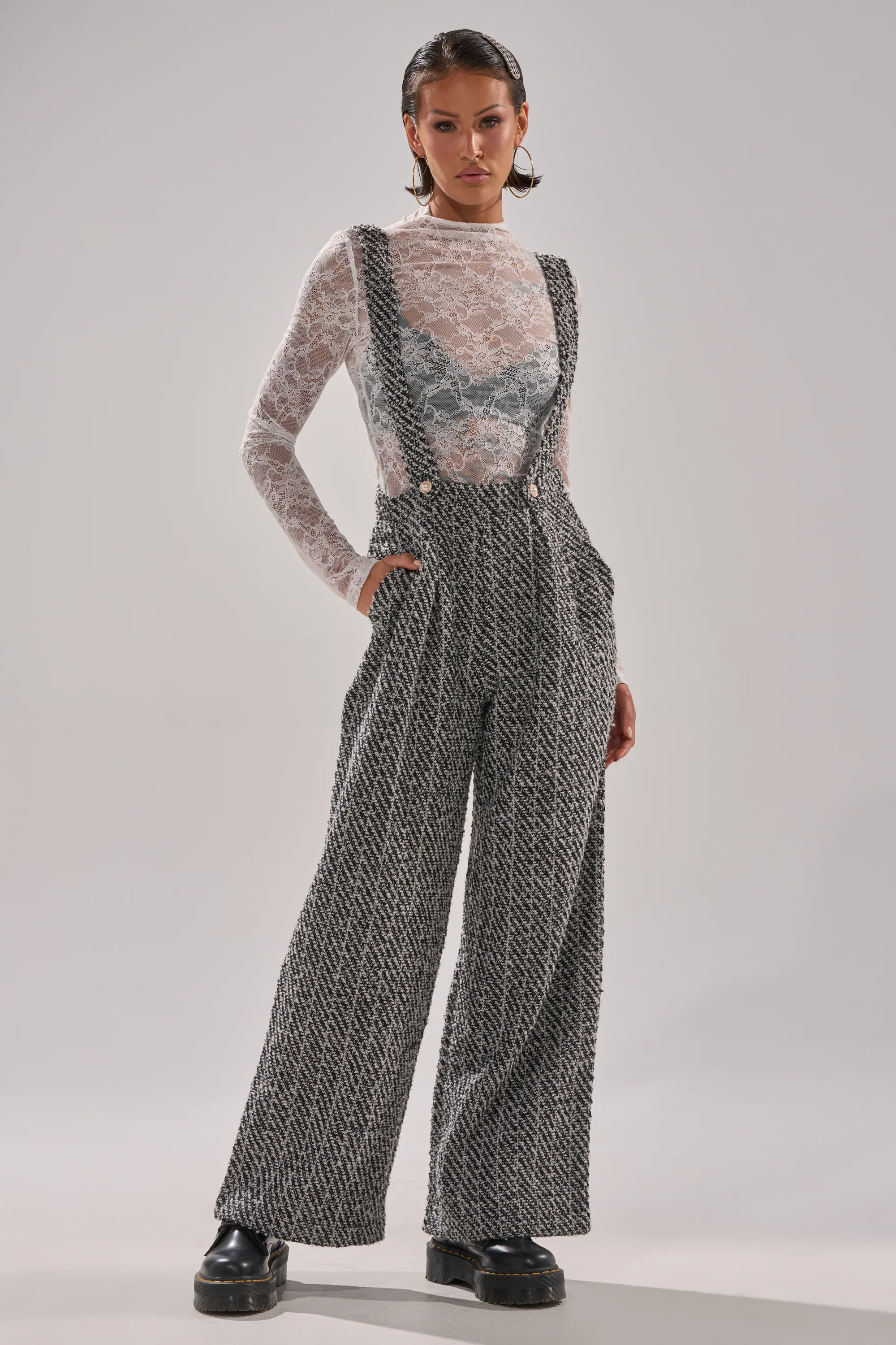ALESSANDRA TWEED OVERALLS