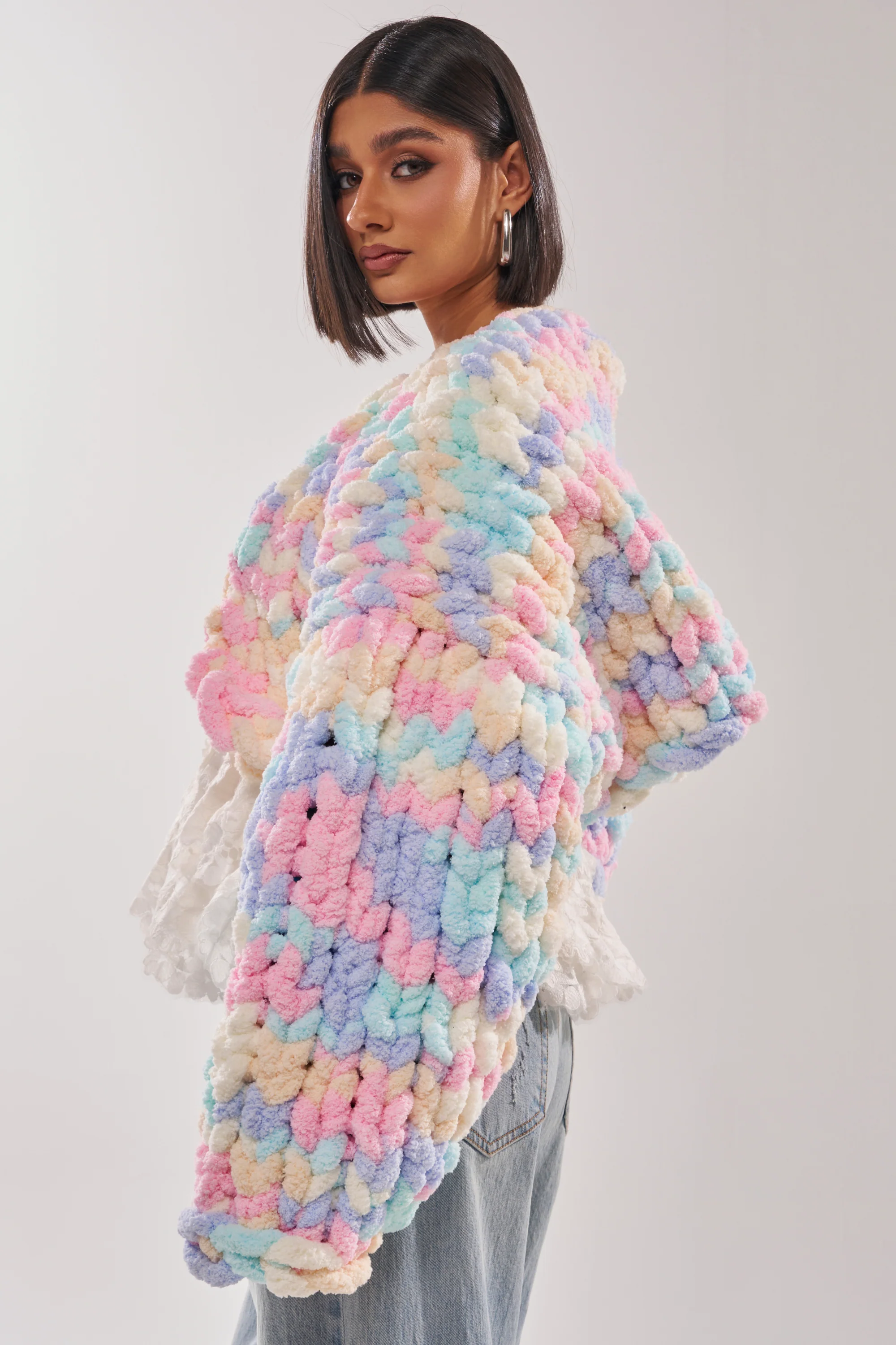 ALIA CHUNKY CHENILLE KNIT CARDIGAN - Image 4
