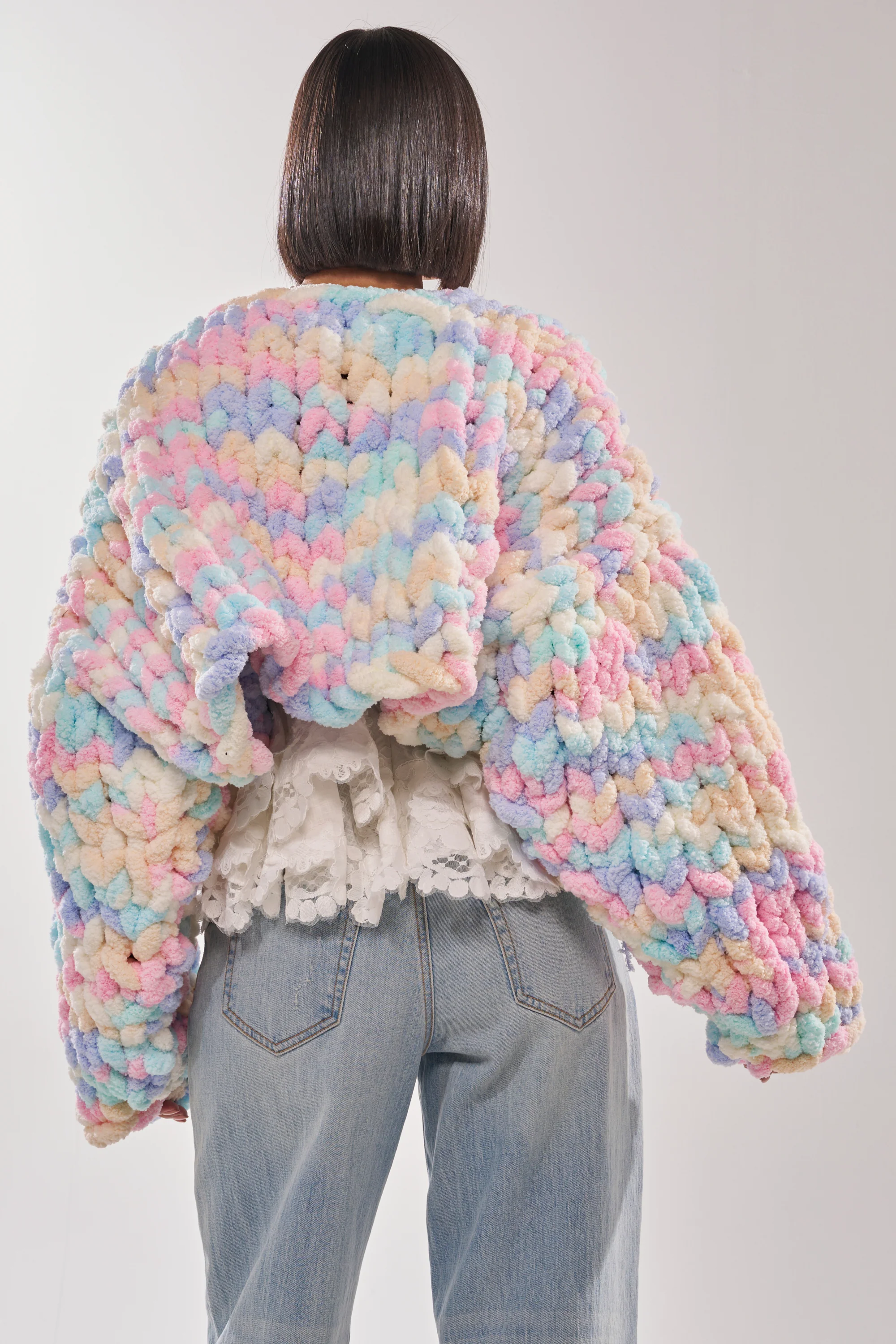 ALIA CHUNKY CHENILLE KNIT CARDIGAN - Image 5
