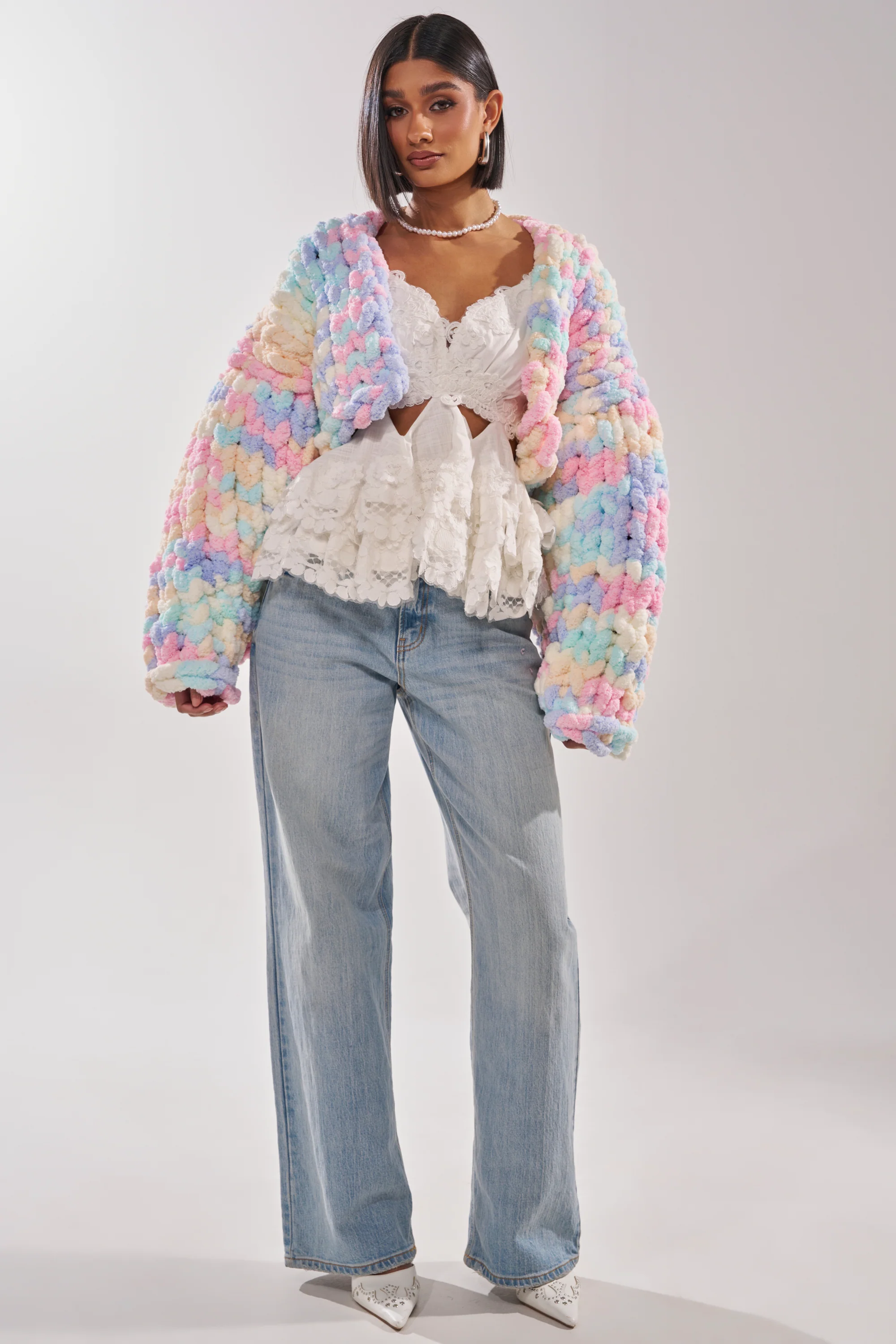 ALIA CHUNKY CHENILLE KNIT CARDIGAN - Image 6