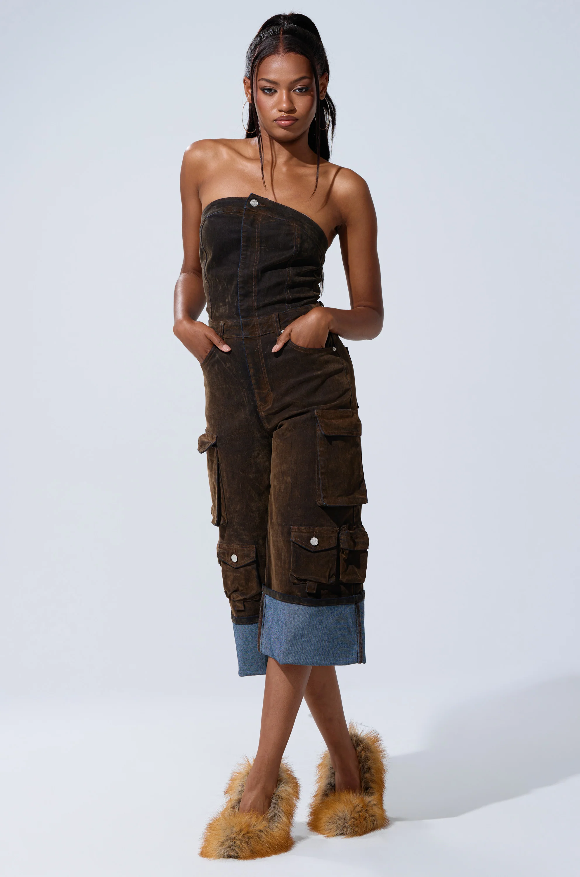 ALICIA CROPPED CARGO JUMPSUIT - Image 3