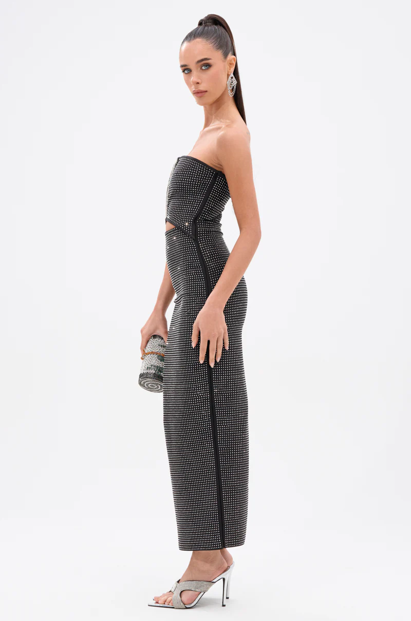 ALINA RHINESTONE MIDI DRESS - Image 4