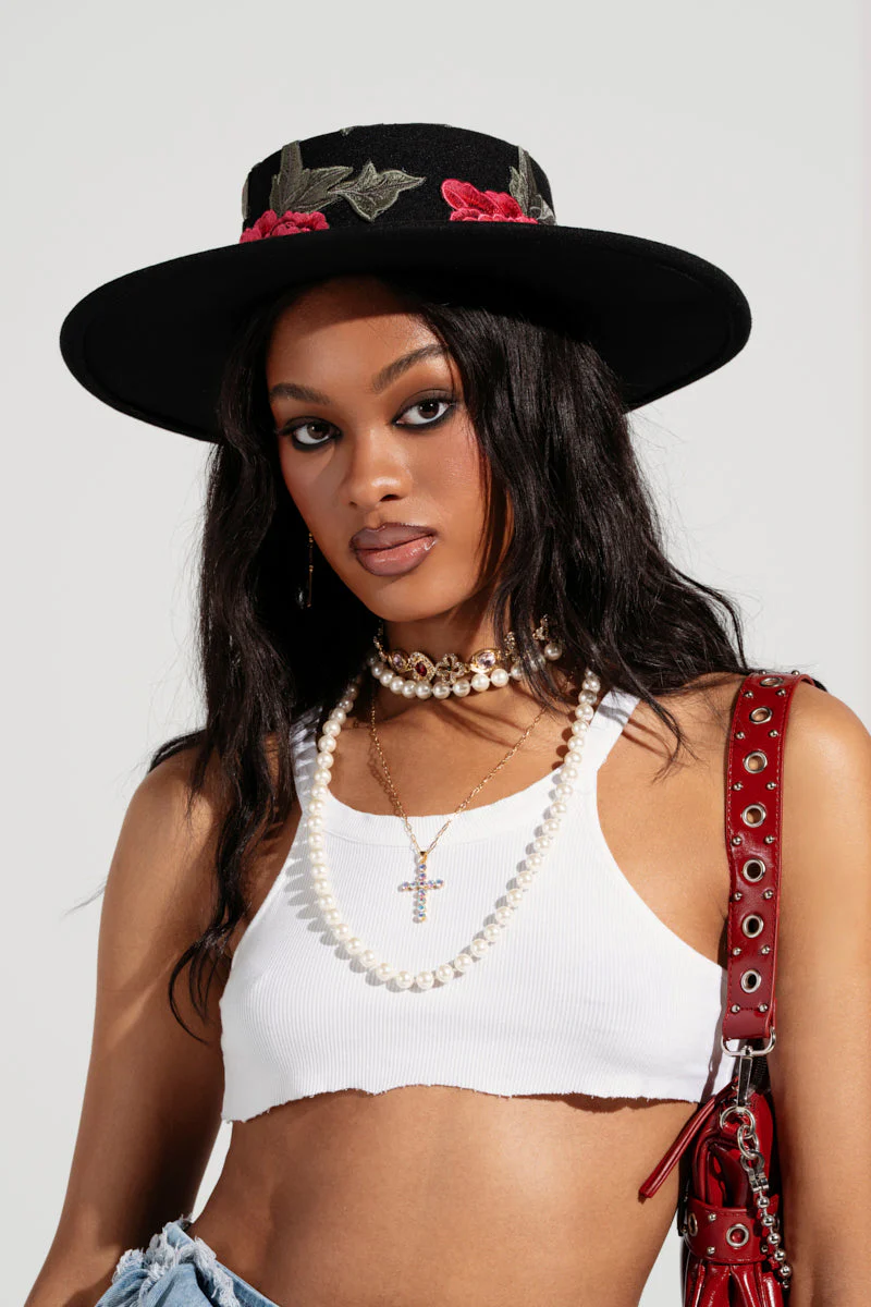 ALIYA FLORAL BRIM HAT - Image 5