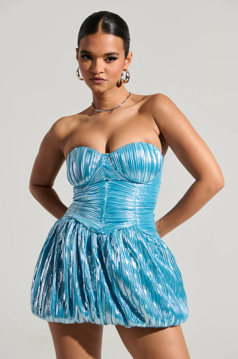 ALL ABOUT ME SATIN BUBBLE MINI DRESS - Image 2