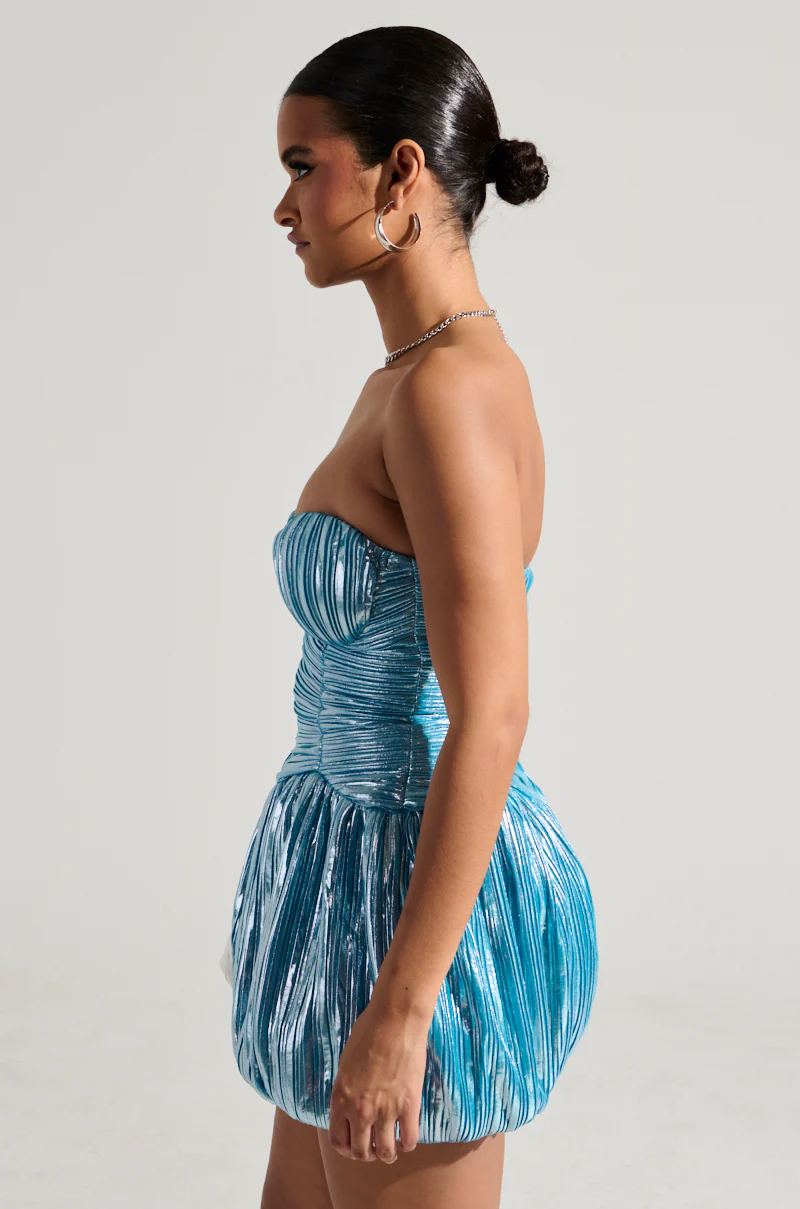 ALL ABOUT ME SATIN BUBBLE MINI DRESS - Image 3