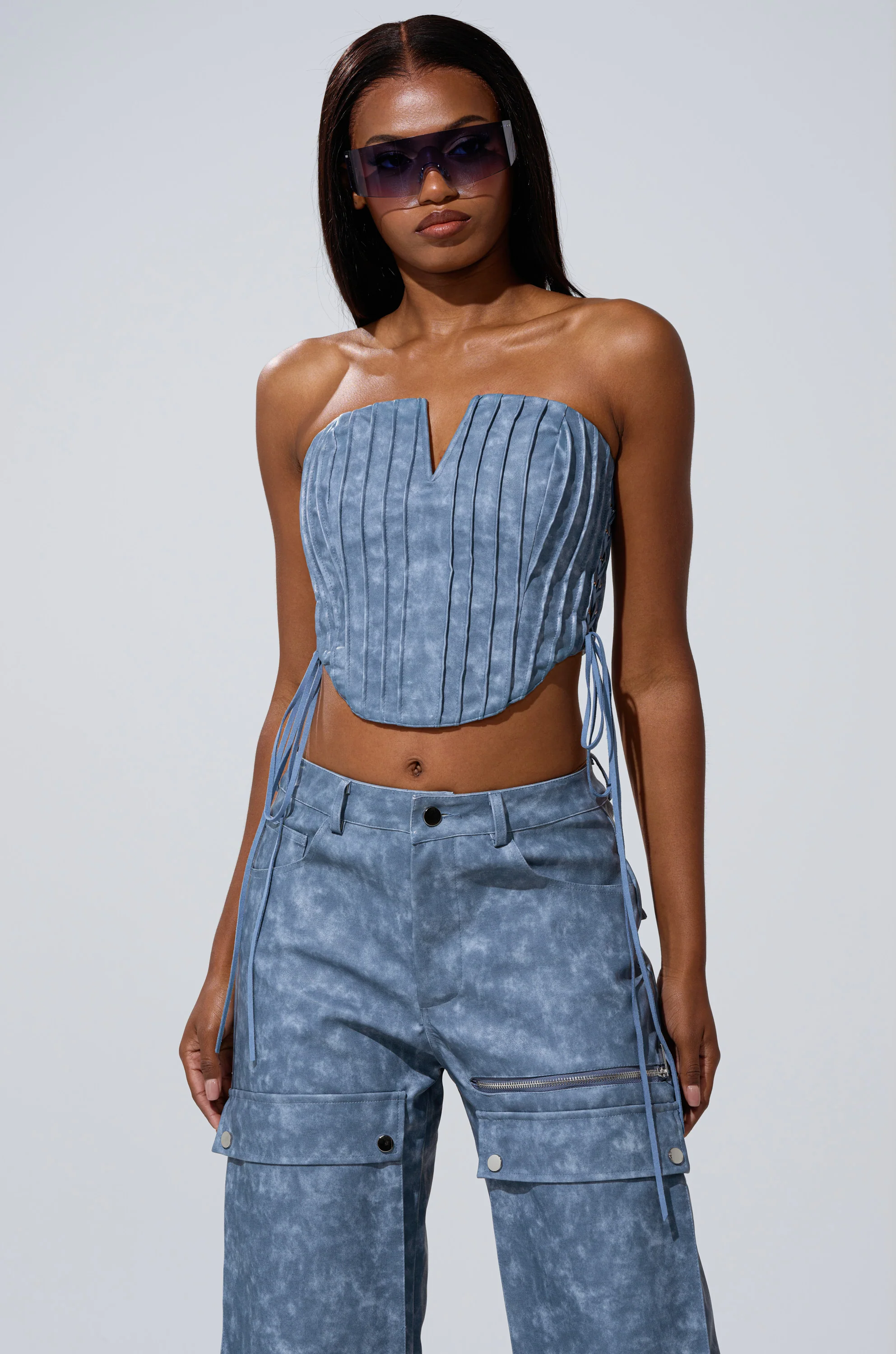 ALL AROUND THE CITY PU CORSET