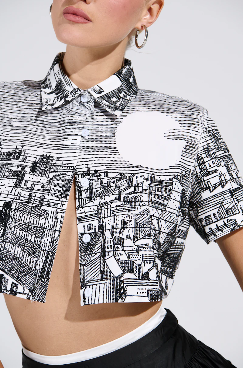 ALL AROUND THE WORLD BUTTON DOWN TOP - Image 7