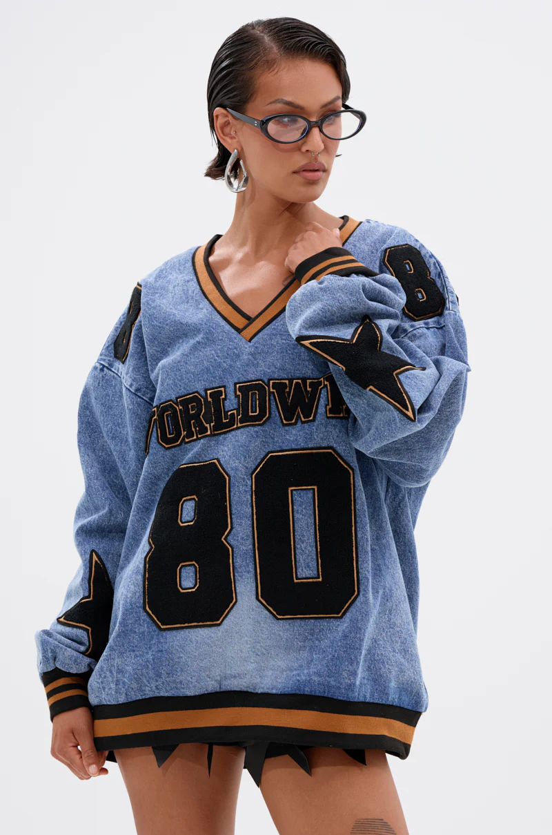 ALL AROUND THE WORLD DENIM SWEATSHIRT - Image 2