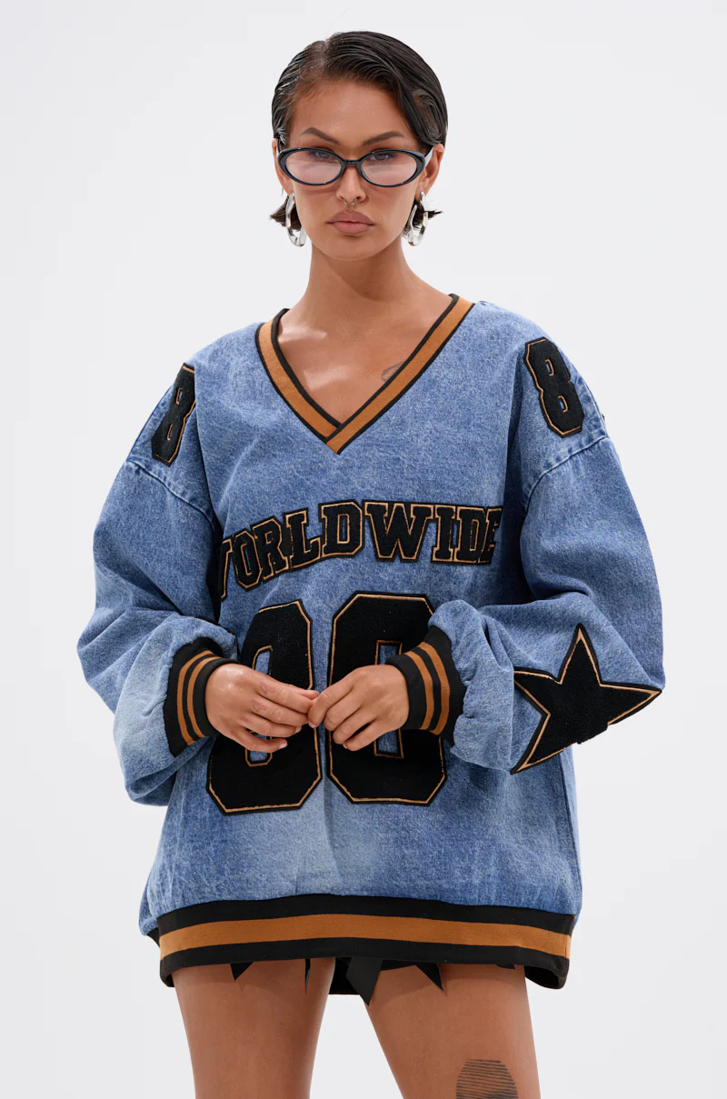 ALL AROUND THE WORLD DENIM SWEATSHIRT - Image 3