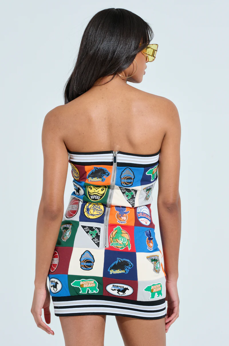 ALL AROUND THE WORLD PATCHWORK MINI DRESS - Image 5