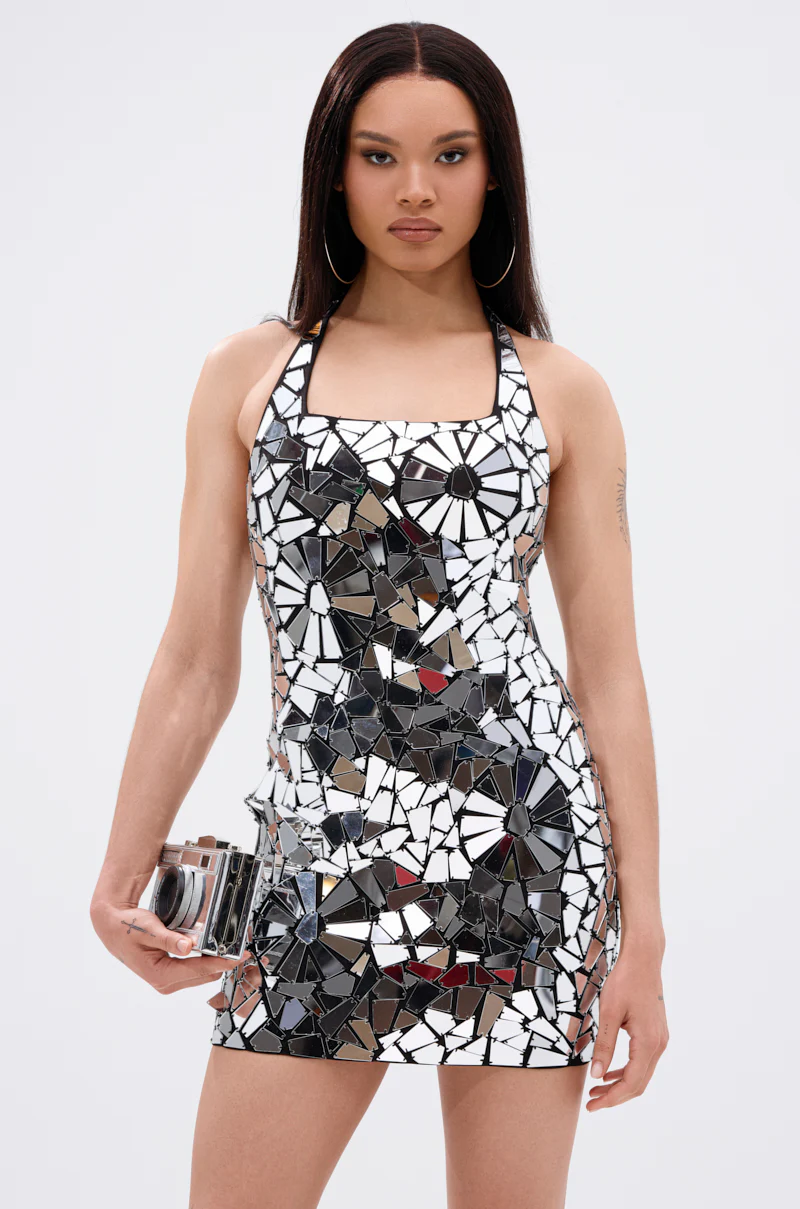 ALL EYES ON ME MIRRORED MINI DRESS - Image 6